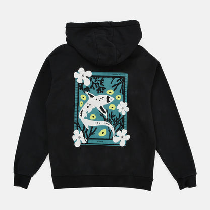 Seasick Flower &amp; Fish Hoodie - Black Schwarz Bild 1
