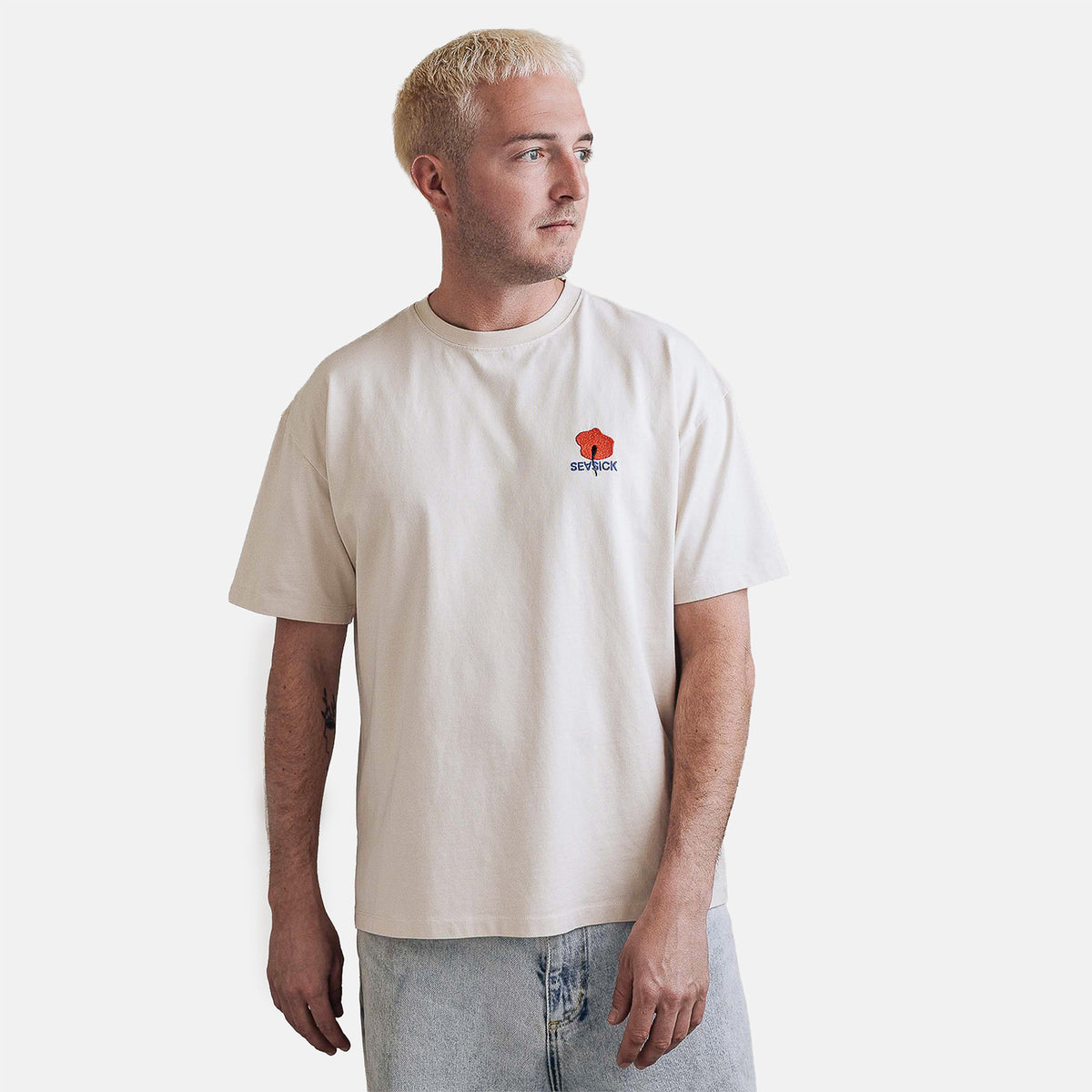 Seasick Sardine Garden T-Shirt - Light Beige Braun Bild 2