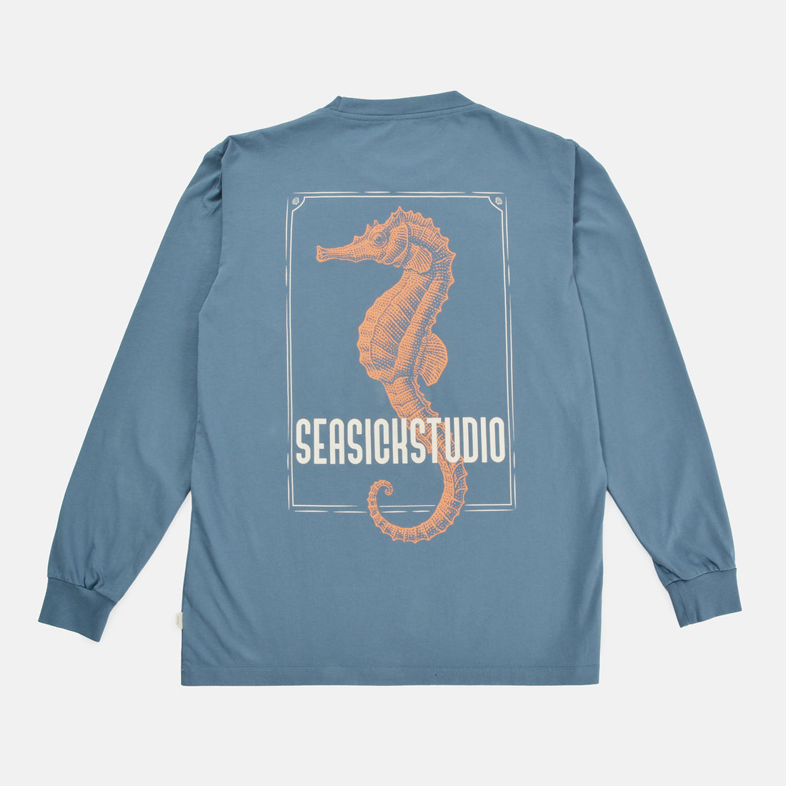 Seasick Seahorse Longsleeve - Ash Blue / Orange Blau Bild 1
