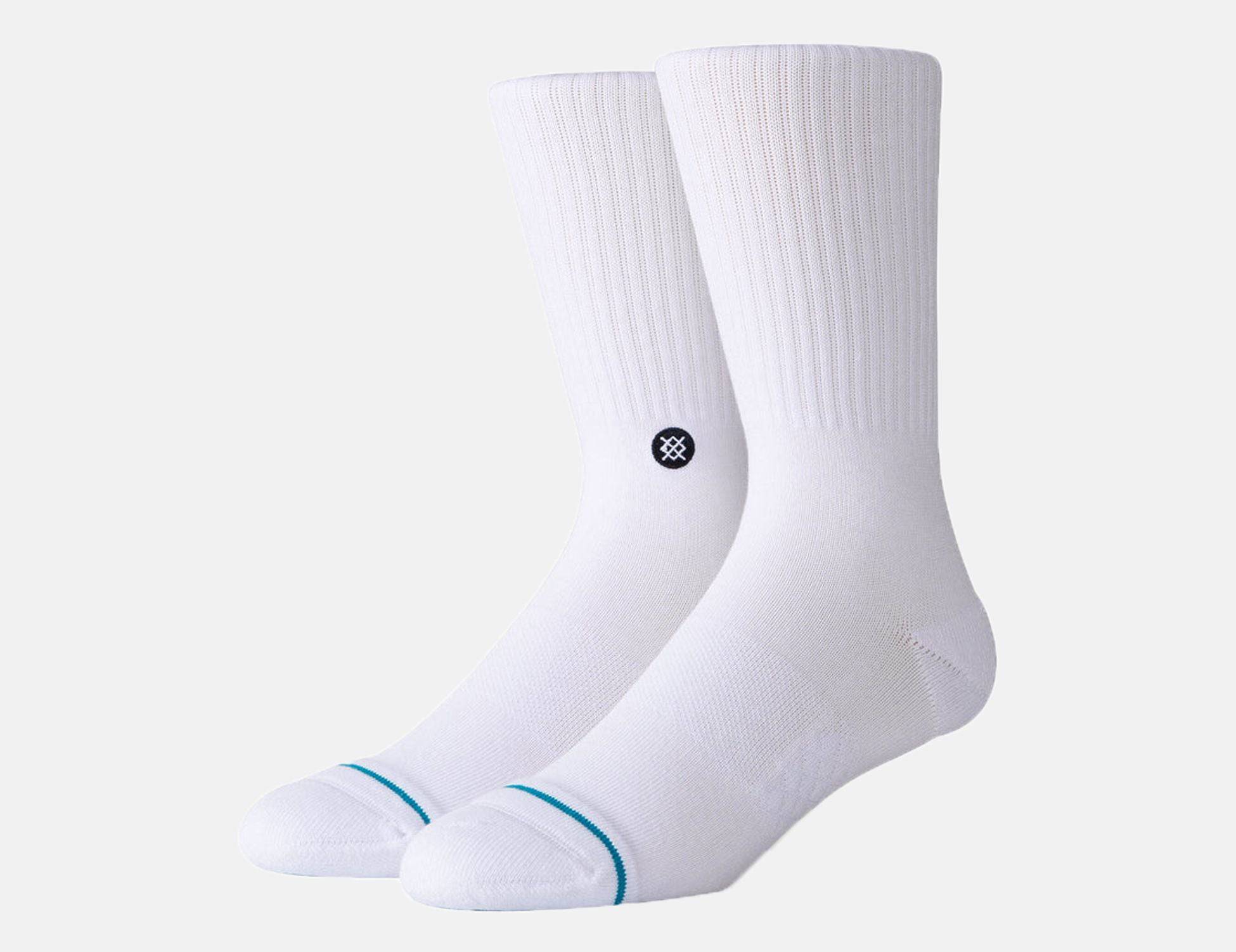 Stance Icon Socks - White / Black - Blowout Skateshop