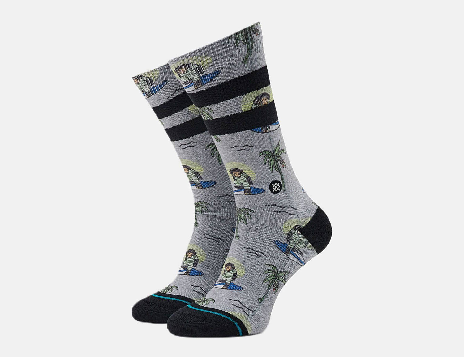 Stance Surfin Monkey Socke- Grey - Blowout Skateshop