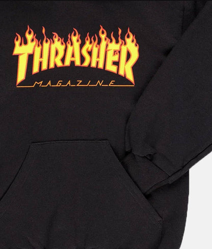 Thrasher Flame Kids Hoodie - Black - Blowout Skateshop