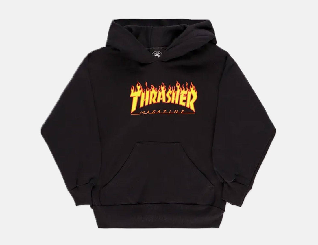 Thrasher Flame Kids Hoodie - Black Schwarz Bild 1