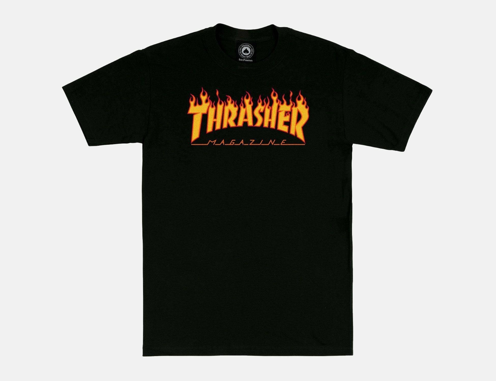 Thrasher Flame Kids T-Shirt - Black Bild 1