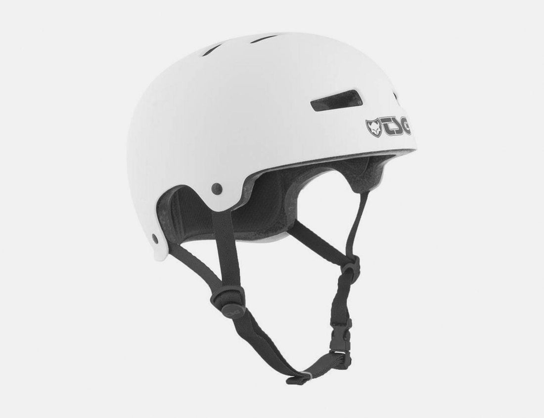 TSG Evolution Solid Colors Helm - Satin White - Blowout Skateshop