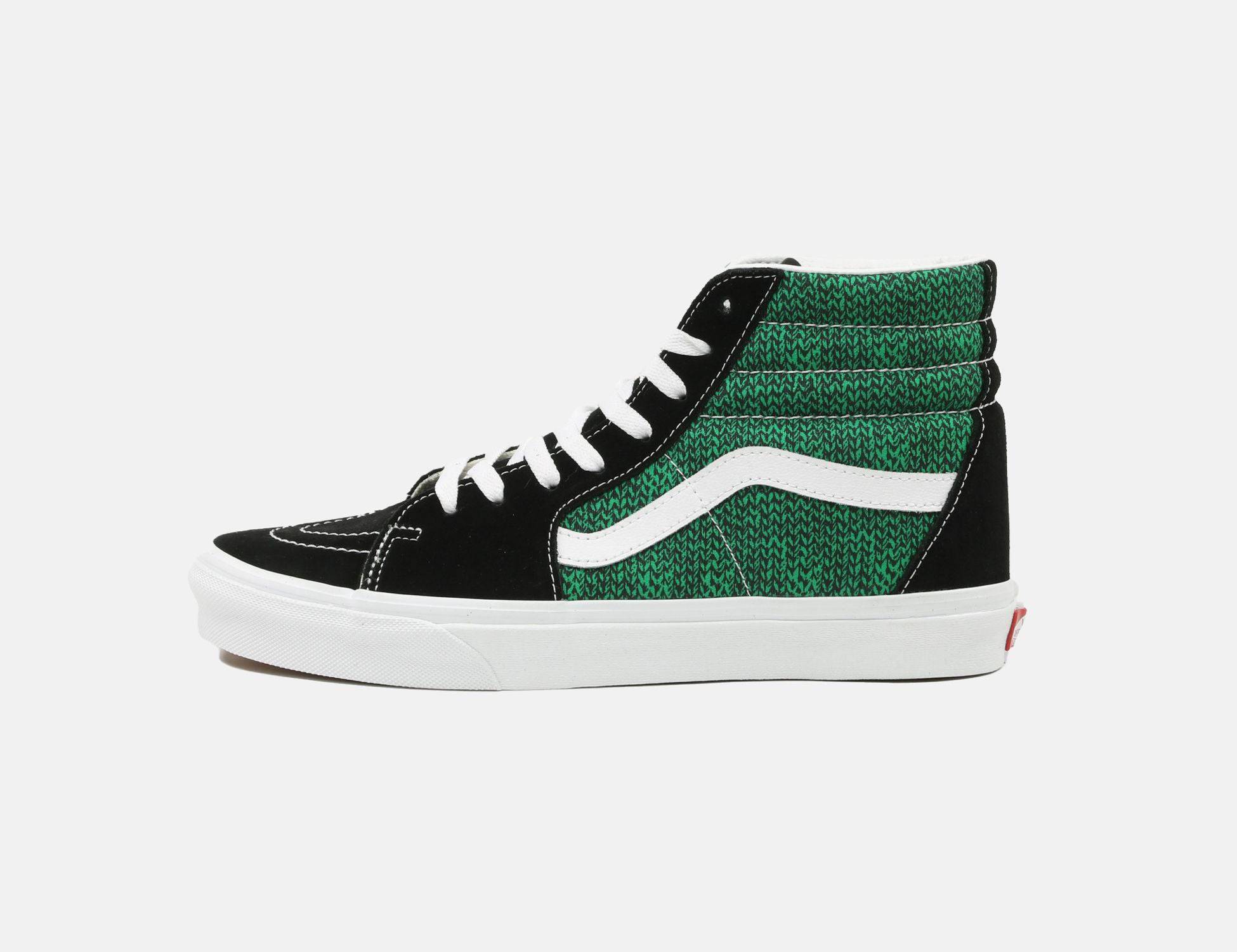 VANS Sk8-Hi Sweater Weather Sneaker - Black / Green - Blowout Skateshop