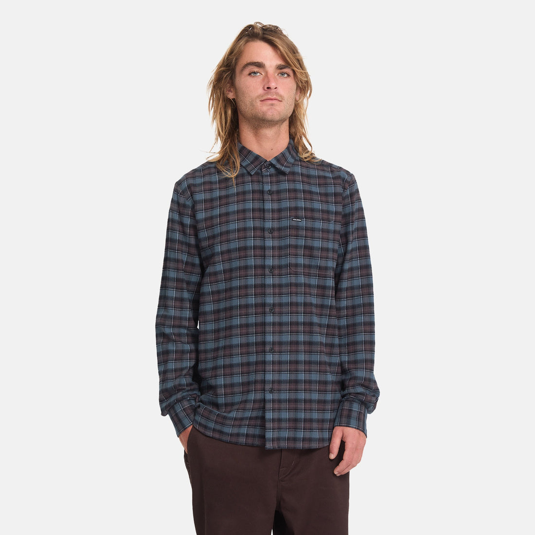 Volcom Caden Plaid Hemd - Raisin, Vorderansicht