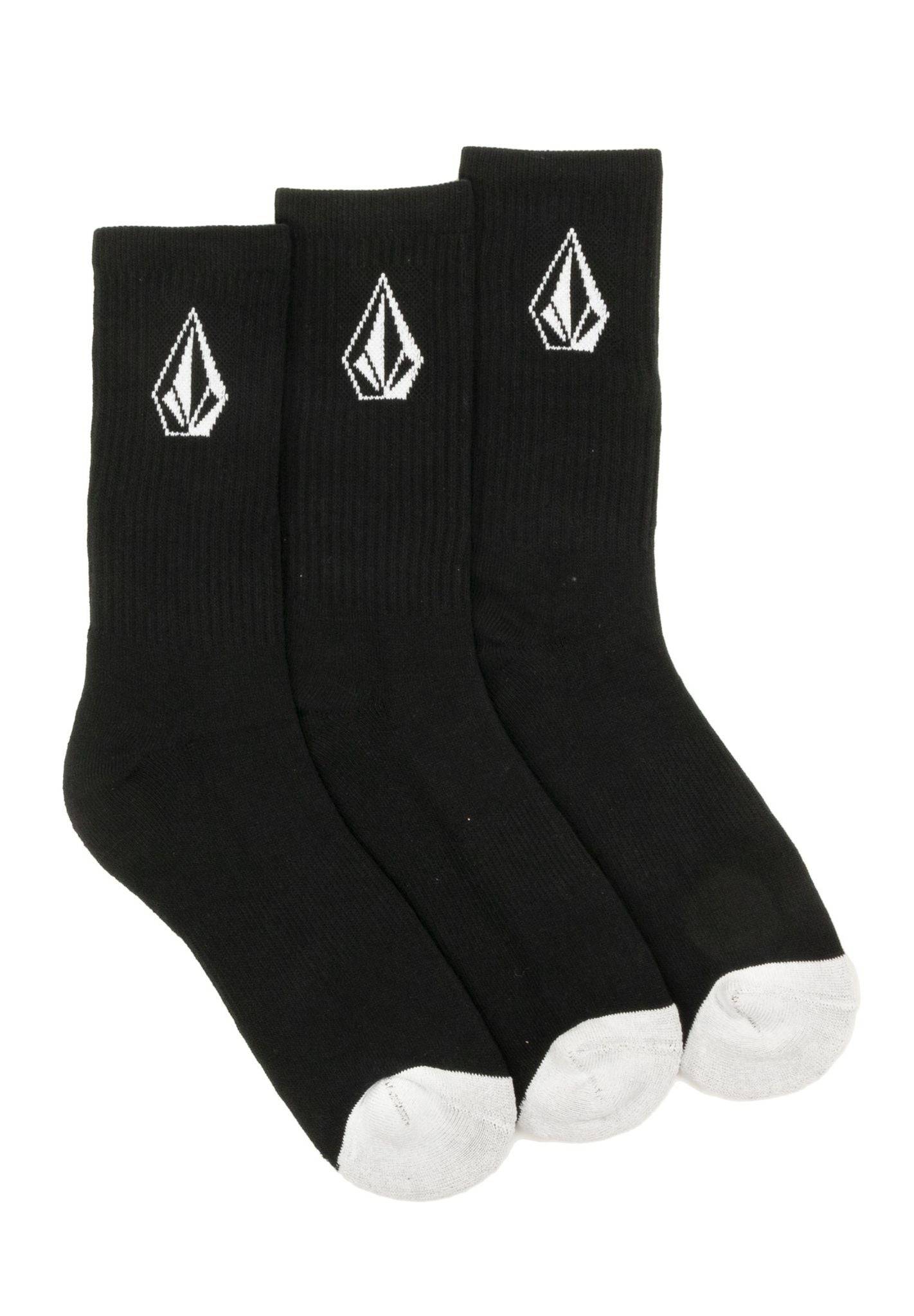 Volcom Full Stone 3-Pack Socke - Black - Blowout Skateshop