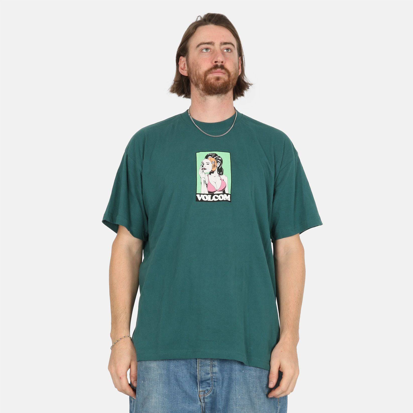 Volcom Underfaced T-Shirt- Evergreen - Blowout Skateshop