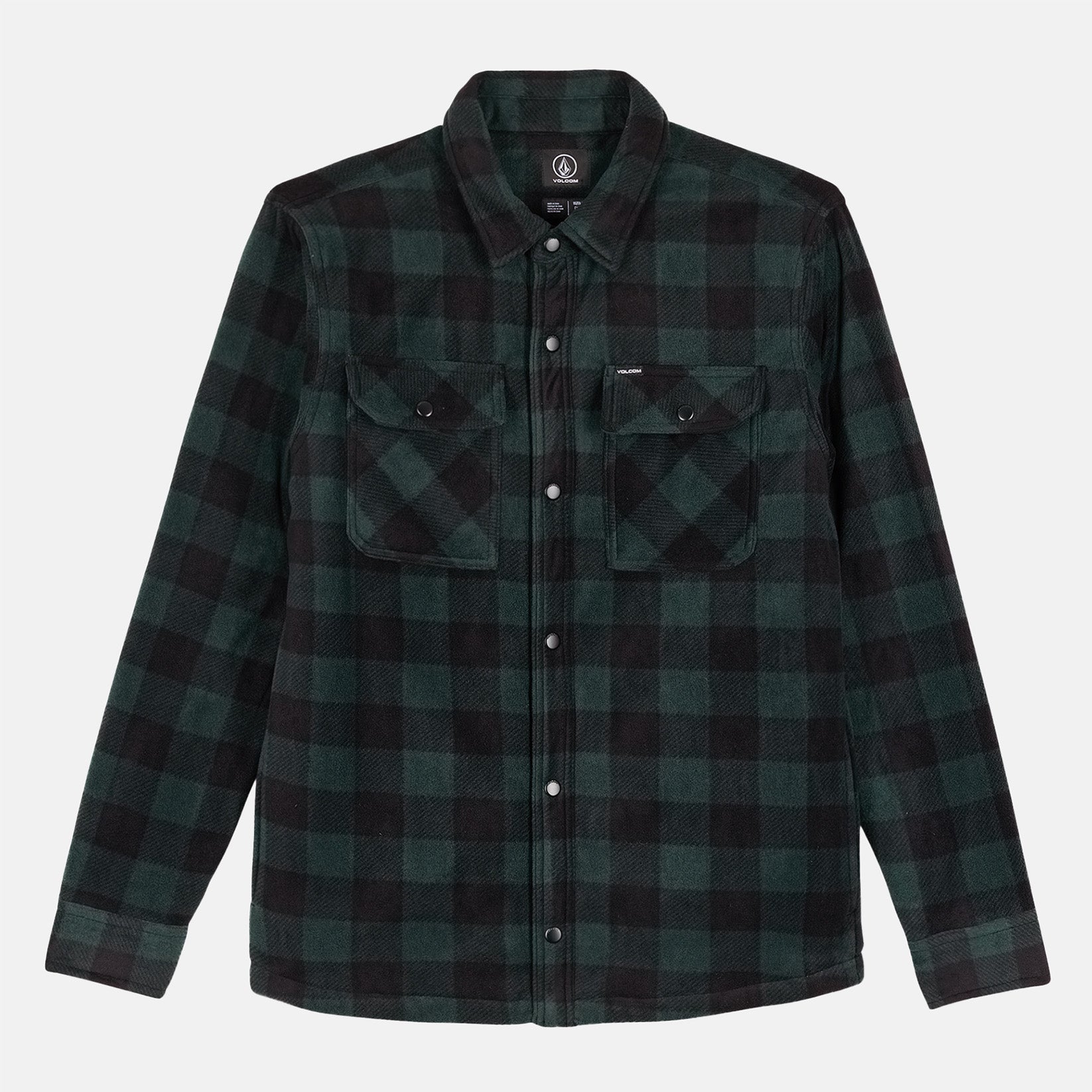 Volcom Bowered Fleece Hemd - Dark Green Grün Bild 1