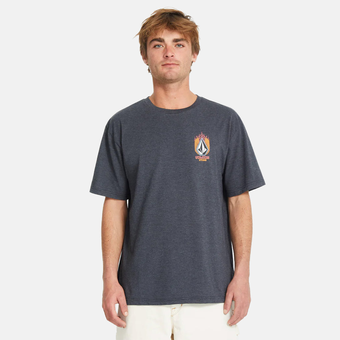 Volcom Draggin Stone T-Shirt - Heather Black Schwarz Bild 2
