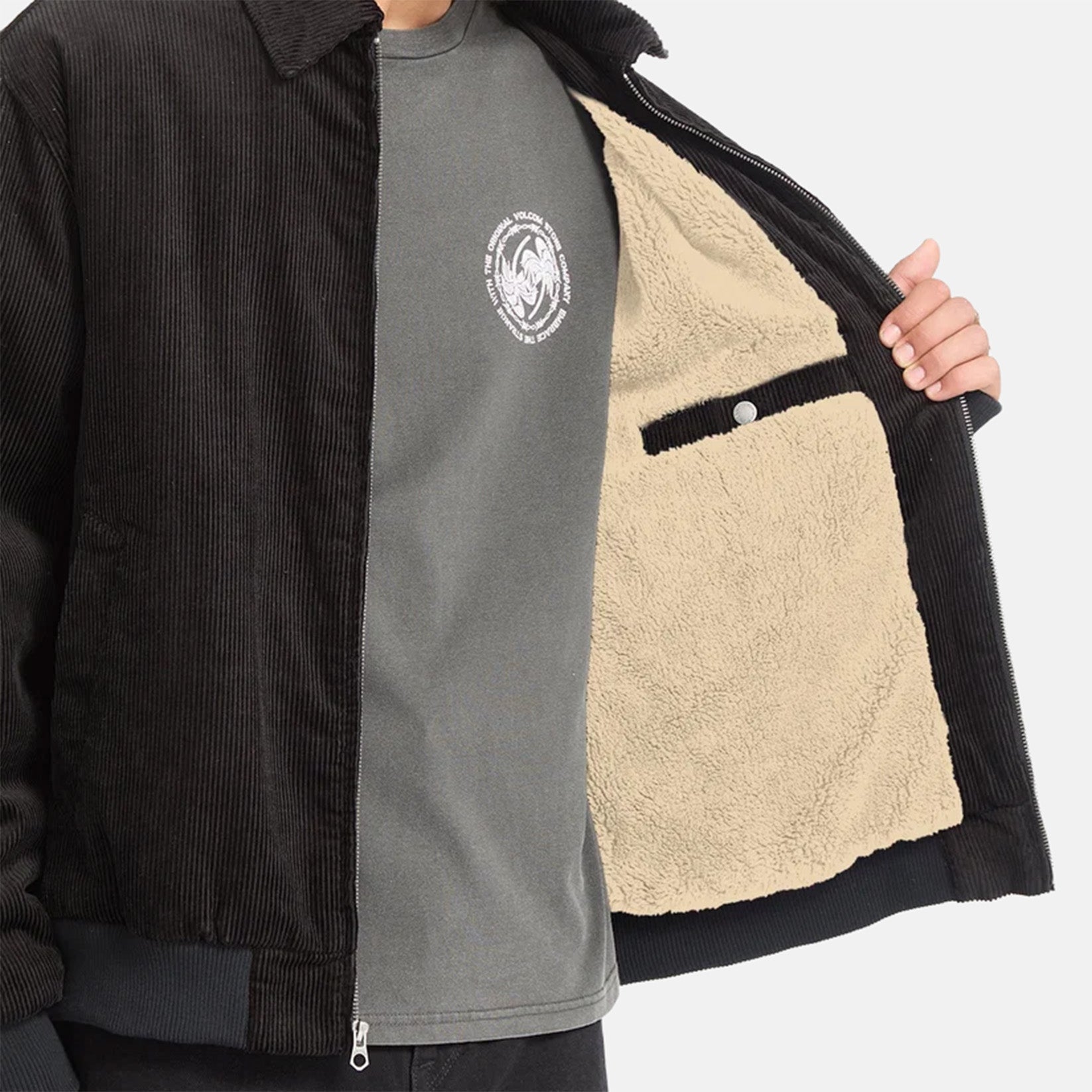 Volcom Kurtis Cord Jacke - Black Schwarz Bild 3