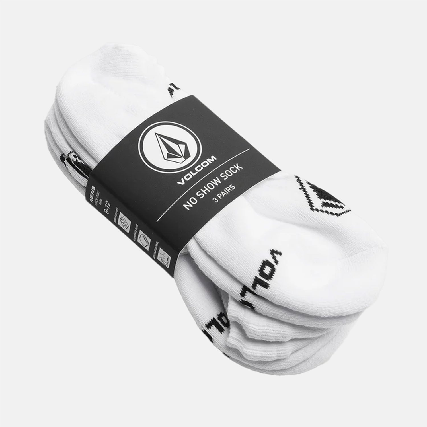 Volcom Stones No Show Socke 3Pack - White Weiß Bild 2