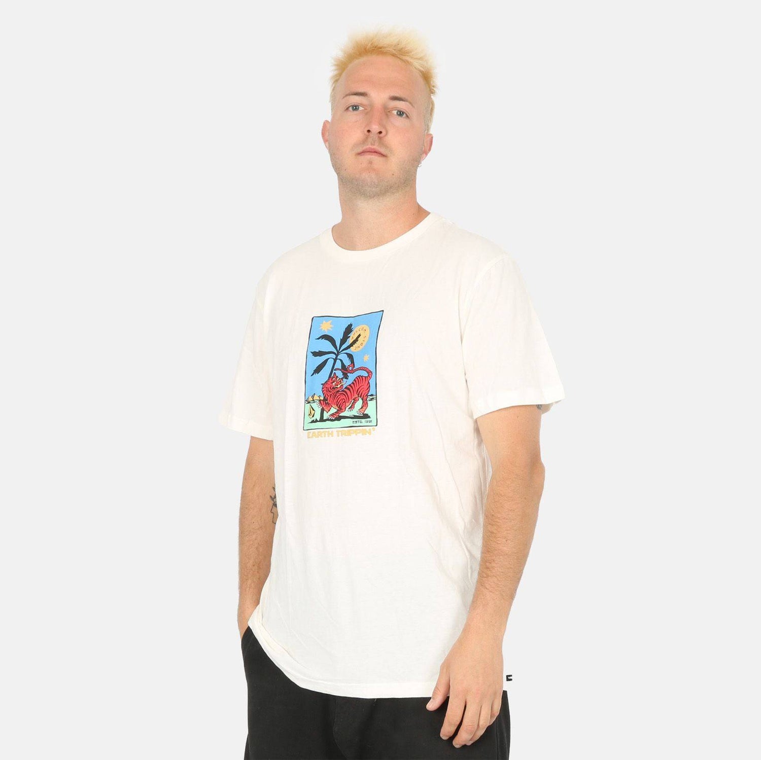 Volcom Tarot Tiger T-Shirt - Off White Weiß Bild 1