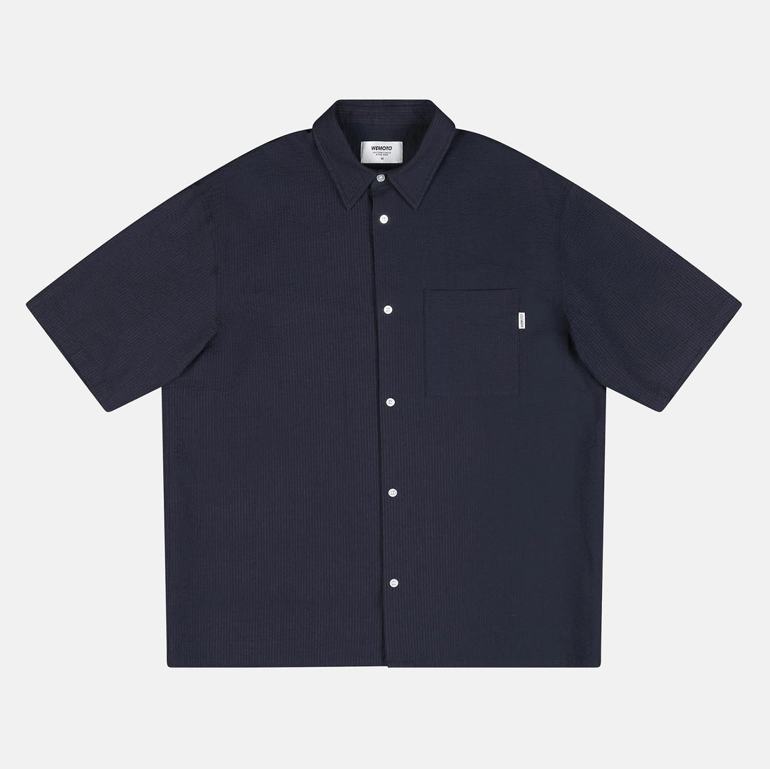 Wemoto Walker Seersucker S/S Hemd  - Dak Navy Blau Bild 1