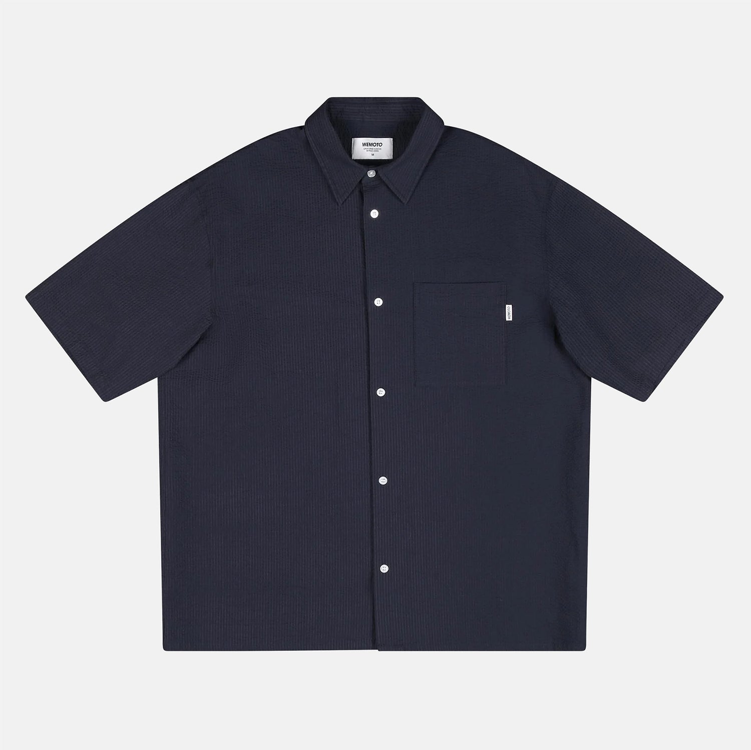 Wemoto Walker Seersucker S/S Hemd  - Dak Navy Blau Bild 1