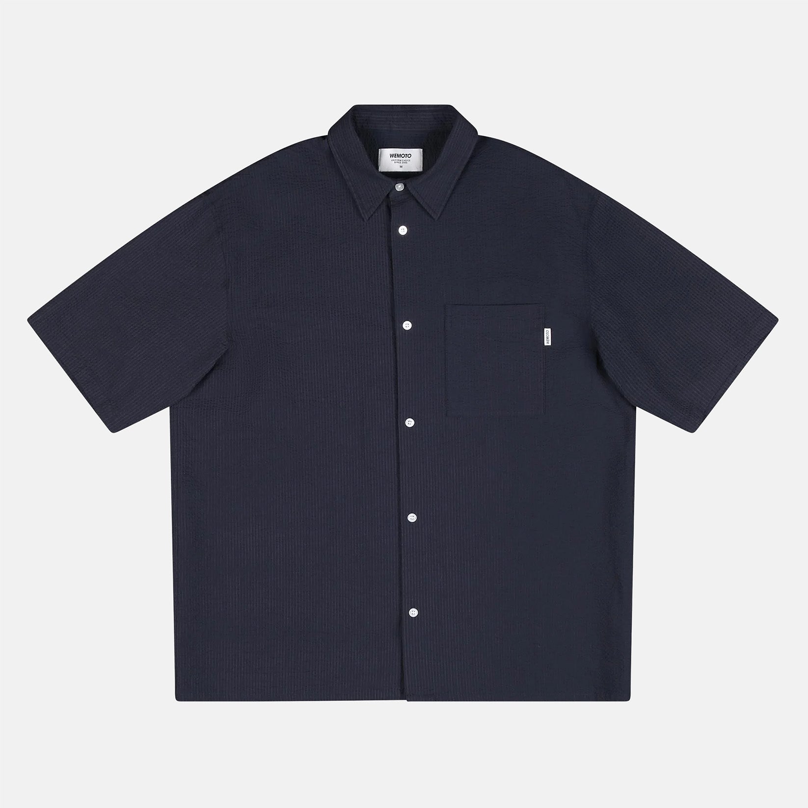 Wemoto Walker Seersucker S/S Hemd  - Dak Navy Blau Bild 1