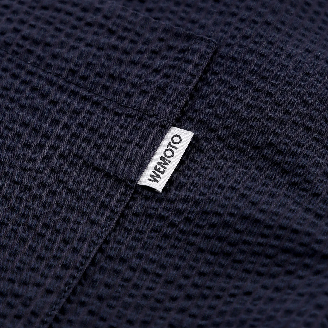 Wemoto Walker Seersucker S/S Hemd  - Dak Navy Blau Bild 2