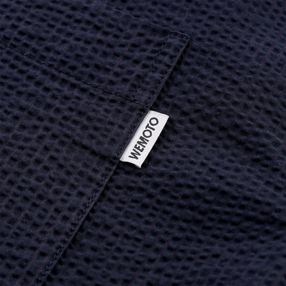 Wemoto Walker Seersucker S/S Hemd  - Dak Navy Blau Bild 2