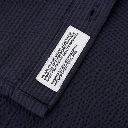 Wemoto Walker Seersucker S/S Hemd  - Dak Navy Blau Bild 3